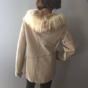 Womens Suede warm leather jacket